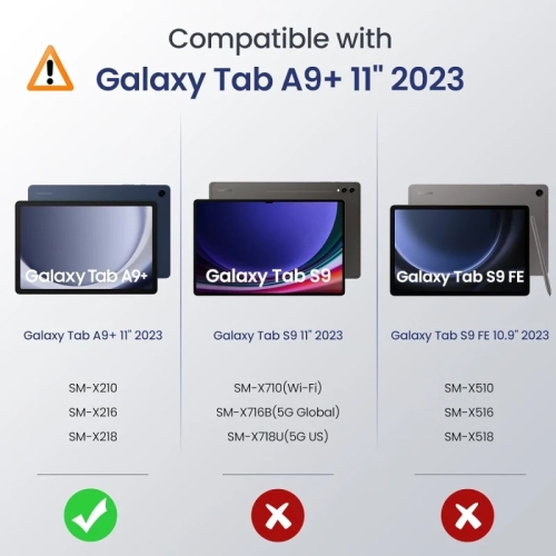 Samsung Galaxy Tab A9 Plus / A9+ 11-Inch 2023 Case - Multi-Angle Viewing Slim Protective Cover with Auto Wake/Sleep - Black