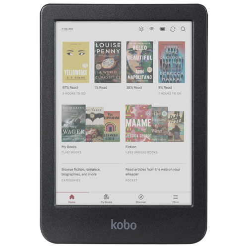 Liseuse numérique à écran tactile en couleur de 6 po Clara de Kobo - Noir