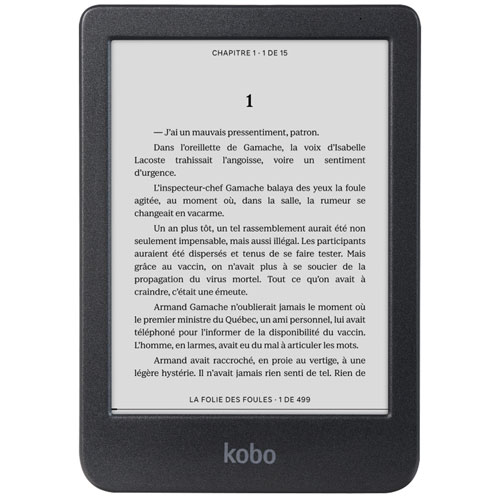 Kobo Clara Black/White 6” Digital eReader with Touchscreen - Black