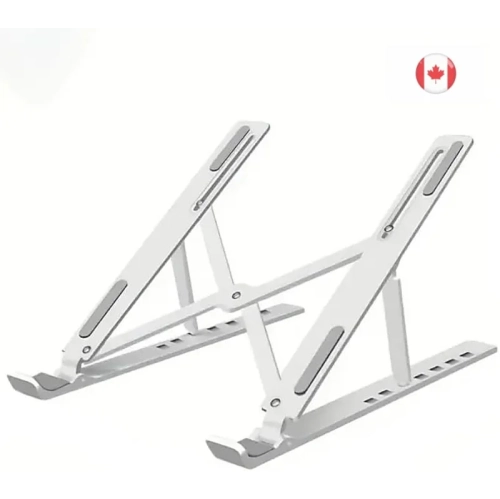 Laptop Stand for Desk - Adjustable, Portable Holder with Ventilated Cooling - MacBook, Lenovo, Dell, HP - White