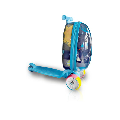 Tucci Kids Hardside Scooter Ride On Suitcase for Kids - Cute Lightweight Kids Luggage with Wheels