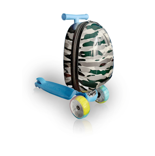 Tucci Kids Hardside Scooter Ride On Suitcase for Kids - Cute Lightweight Kids Luggage with Wheels