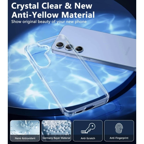 Clear Slim Shockproof Samsung Galaxy S24 Case - Anti-Yellowing Scratch-Proof, Drop-Proof, Tough 5G Mobile Phone Protection Bumper