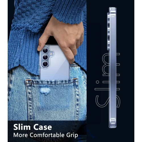 Clear Slim Shockproof Samsung Galaxy S24 Case - Anti-Yellowing Scratch-Proof, Drop-Proof, Tough 5G Mobile Phone Protection Bumper