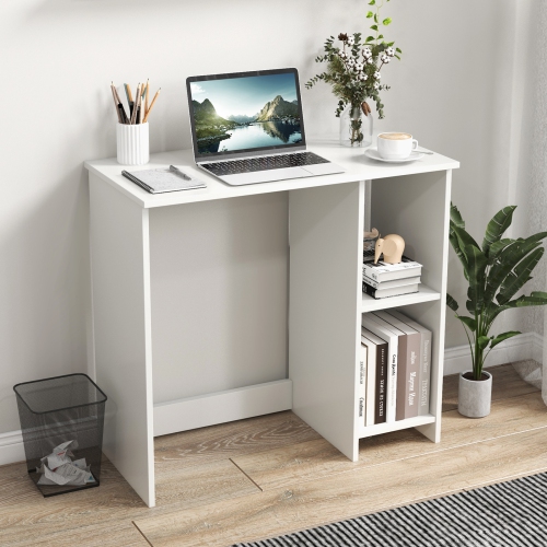 Topbuy Computer Desk for Small Space 31.5" Home Office Desk with Shelves Space Saving Study Writing Desk