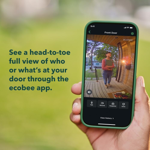 Ecobee Smart Video Doorbell Camera - with Industry Leading HD Camera, Night Vision, Person and Package Sensors, 2-Way Talk, and Video & Snapshot