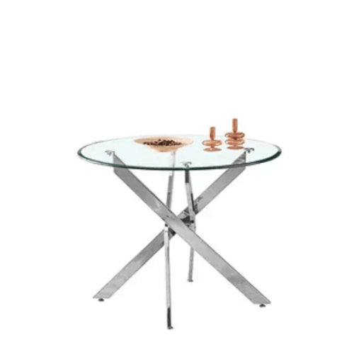 QUEENSONS  Sword Round Dining Table (Silver)