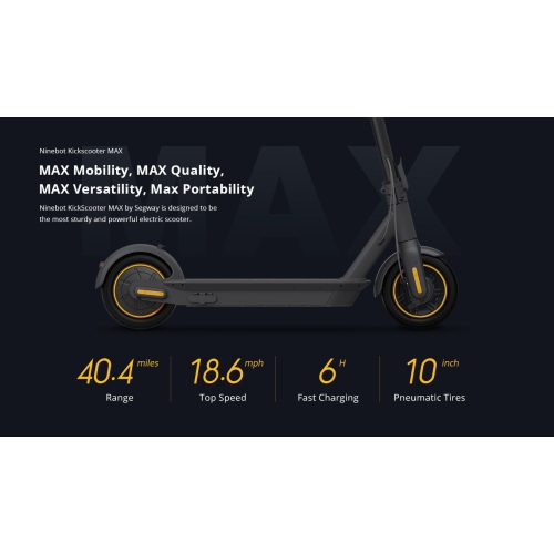 Remis à neuf - trottinette électrique Ninebot G30 MAX de Segway, vitesse maximale de 29&nbsp;km km/h, autonomie de 65&nbsp;km km, trottinette
