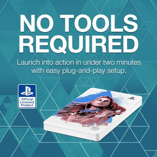 Disque dur externe de jeu Horizon Forbidden West édition limitée pour consoles PlayStation 2&nbsp;To - USB 3,2 Gen1, officiellement homologué