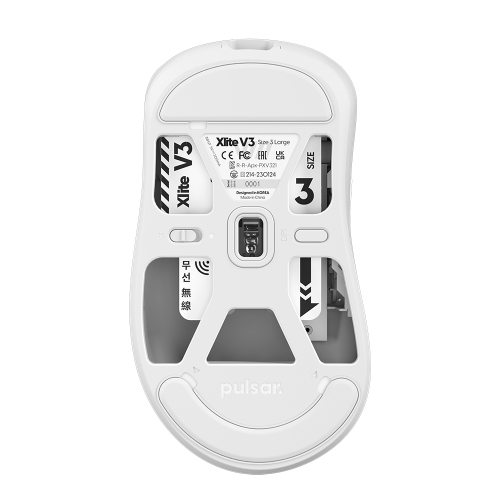 Pulsar Xlite V3 Large White Wireless Gaming Mouse,Ultra 