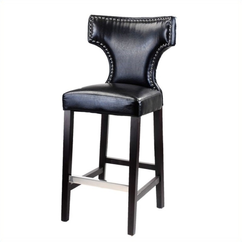 Kings Transitional Bar Height Barstool - Set of 2 - Black