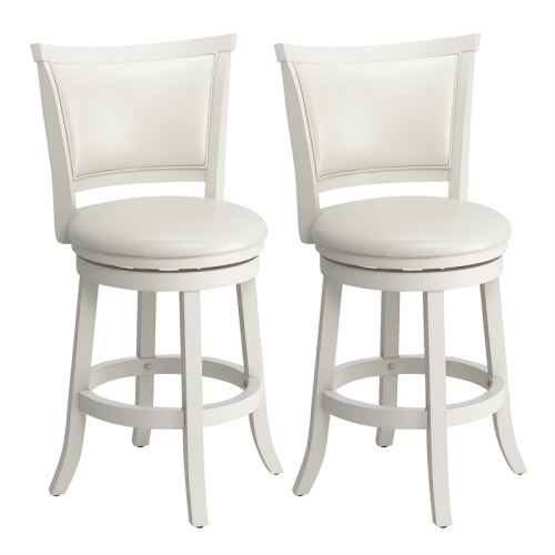 Woodgrove Transitional Counter Height Barstool - Set of 2 - White