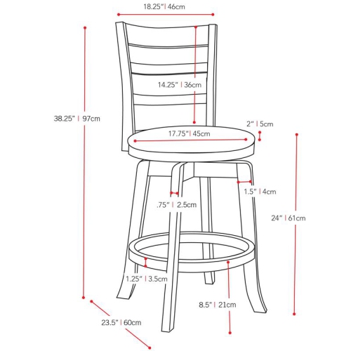 Woodgrove Contemporary Barstool - Espresso/White