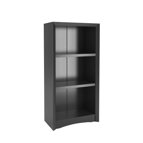 Quadra 47'' Tall Adjustable Shelf Bookcase, 3-Tier Shelving Unit Bookshelf with Open Shelves, Black