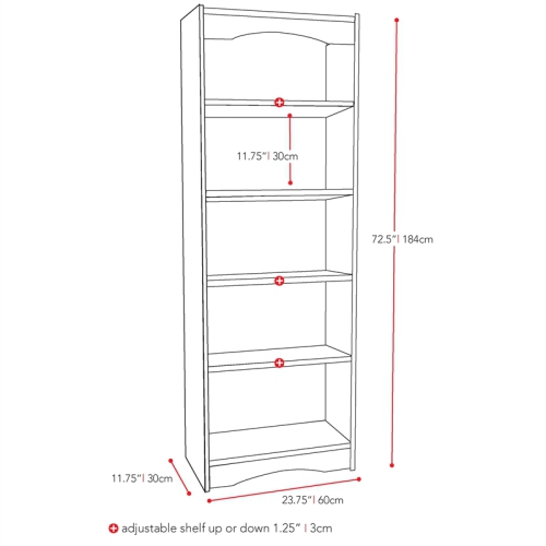 Hawthorn 72" Bookcase - White