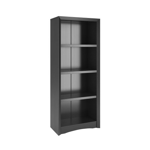Quadra 59'' Tall Adjustable Shelf Bookcase, 4-Tier Shelving Unit Bookshelf with Open Shelves, Black