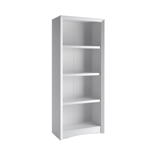 Quadra 59'' Tall Adjustable Shelf Bookcase, 4-Tier Shelving Unit Bookshelf with Open Shelves, White