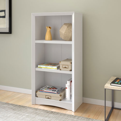 Quadra 47'' Tall Adjustable Shelf Bookcase, 3-Tier Shelving Unit Bookshelf with Open Shelves, White
