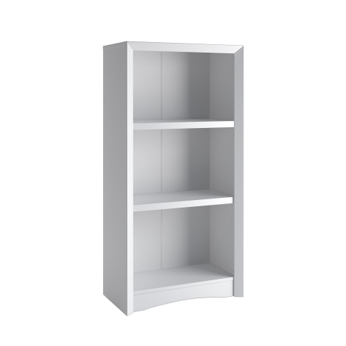 Quadra 47'' Tall Adjustable Shelf Bookcase, 3-Tier Shelving Unit Bookshelf with Open Shelves, White