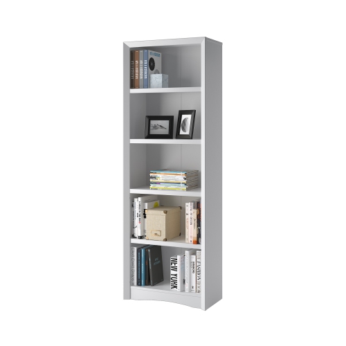 Quadra 71'' Tall Adjustable Shelf Bookcase, 5-Tier Shelving Unit Bookshelf with Open Shelves, White