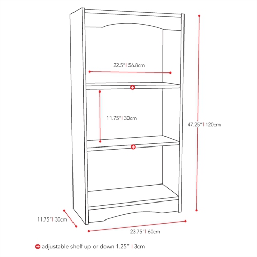 Hawthorn 48" Bookcase - White