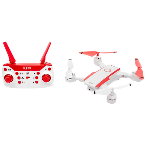 LiteHawk R.E.O. HD Drone with Camera - White/Red