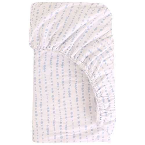 Nemcor Jersey Fitted Sheet - Crib - Blue Dots