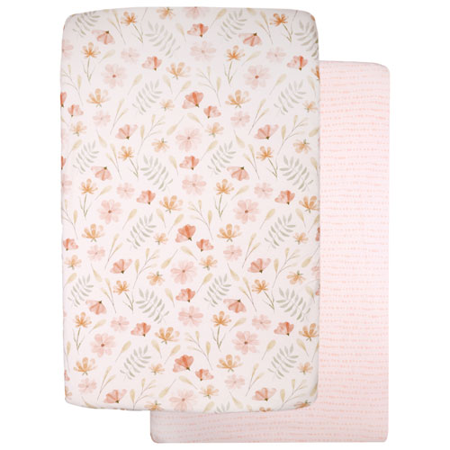 Nemcor 2-Piece Mini Jersey Fitted Sheet - Crib - Floral