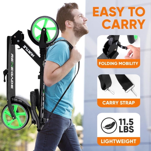 Trottinette légère et pliable - trottinette réglable pour adolescents et adultes, plateforme en alliage avec roues à impact élevé