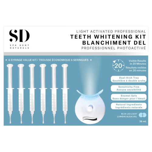 Spa Dent Blue Light Whitening Kit with 6 Whitening Gel Syringes Best Buy Canada
