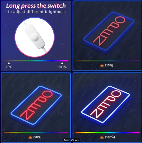 LED OPEN Neon Sign Light, 16.5 * 9 In, Neon Sign Light USB Powered, With Dimmable Switches, Multipurpose Decorative Wall Mounted Lights Vertical