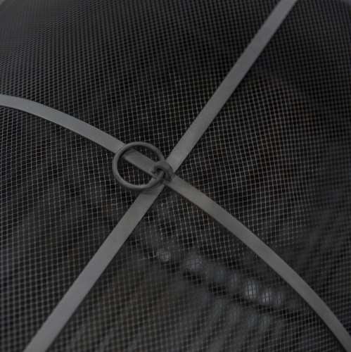 Deko Living 35 Inch Rectangular Outdoor Metal Wood Burning Barrel Firepit with Screen Lid and Poker