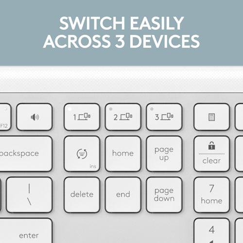 Logitech K950 Signature Slim Wireless Keyboard - Off-White - English - Only at Best Buy