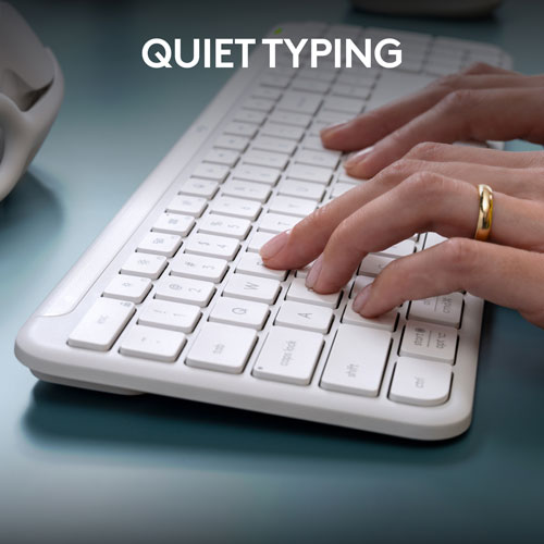 Logitech K950 Signature Slim Wireless Keyboard - Off-White - English - Only at Best Buy