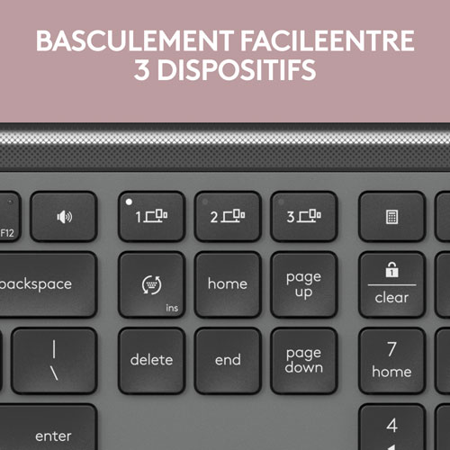 Ensemble avec clavier pleine grandeur et souris optique sans fil MK955 Signature Slim de Logitech - Anglais