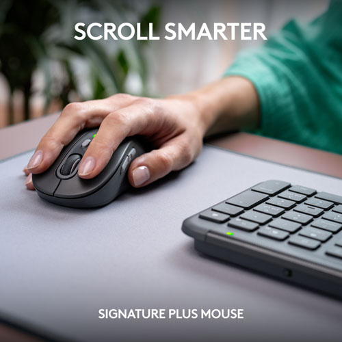 Ensemble avec clavier pleine grandeur et souris optique sans fil MK955 Signature Slim de Logitech - Anglais