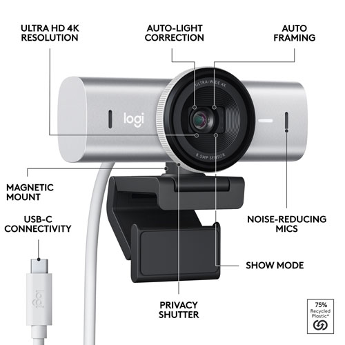 Logitech MX Brio Ultra HD 4K Webcam