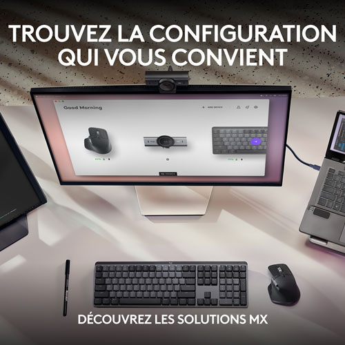 Caméra Web Ultra HD 4K MX Brio de Logitech - Noir