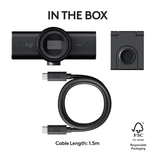 Caméra Web Ultra HD 4K MX Brio de Logitech - Noir