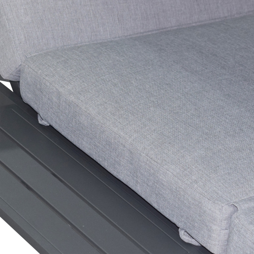 Deko Living 2 Place Outdoor Aluminum Rectangular Patio Daybed with Retractable Gray Textilene Fabric Canopy