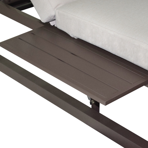 Deko Living 2 Place Outdoor Aluminum Rectangular Patio Daybed with Retractable Beige Textilene Fabric Canopy