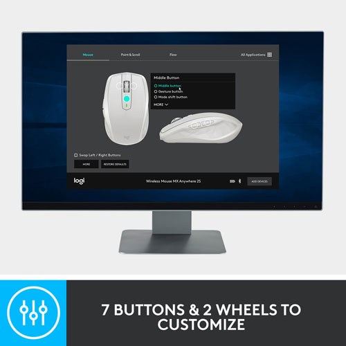 Logitech MX Anywhere 2S Bluetooth Darkfield Mouse - Graphite