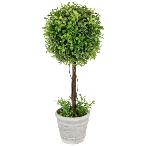 Potted Artificial Round Boxwood Topiary Tree - 18"
