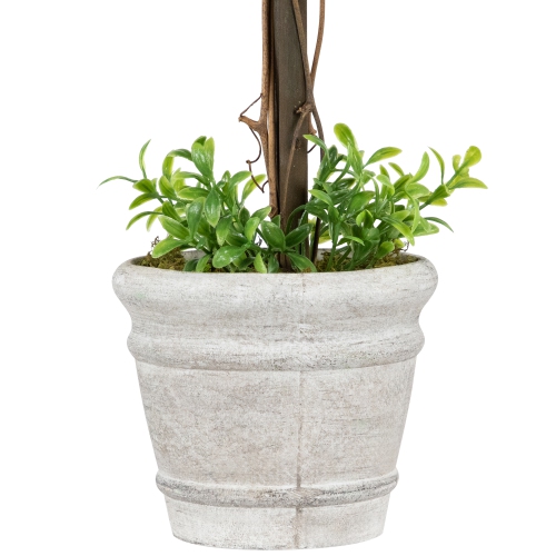 Potted Artificial Round Boxwood Topiary Tree - 18"