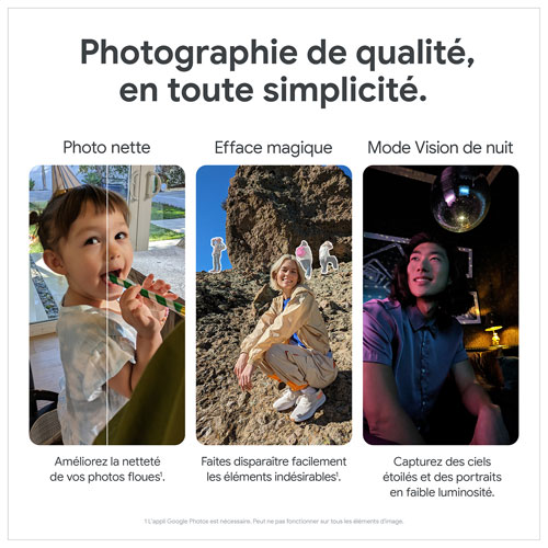 Pixel 7a de 128 Go de Google avec Fido - Anthracite - Financement mensuel