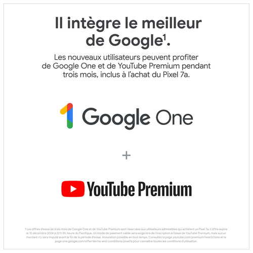 Pixel 7a de 128 Go de Google avec Rogers - Anthracite - Financement mensuel