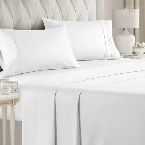 Hotel Luxury – Ensemble de draps 4 pièces grand lit | Comfy, respirant et rafraîchissant | poches profondes, très doux et sans plis | certifié