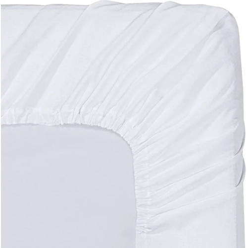Soft Brushed Microfiber Bedding Fitted Sheet | Deep Pockets | Shrinkage and Fade Resistant | Easy Care | Queen Size, White | 1 Sheet