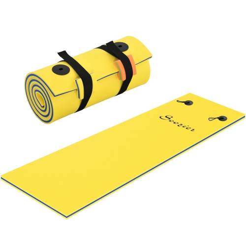 Soozier 6.5' x 2' Roll-Up Pool Float Pad for Lakes, Oceans, & Pools, Water Mat for Playing, Relaxing & Recreation, Yellow