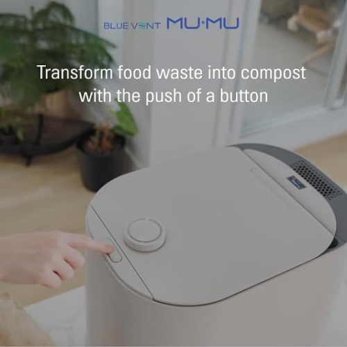 THINKWARE BLUEVENT MUMU FG-ADM240N Smart AI Food Composter, Odorless, Quiet 20 dB, Green Mode, on Kitchen Countertop, Only Takes 4-8 Hours to Turn